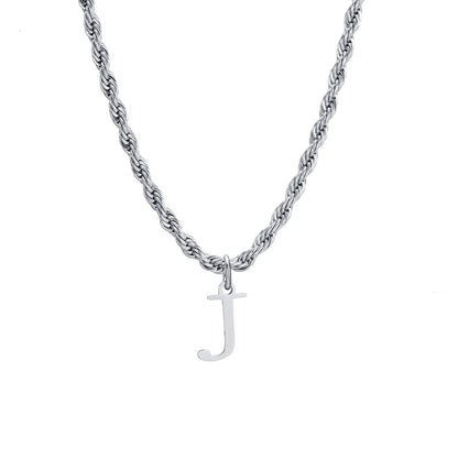 Stainless Steel Simple Style Letter Pendant Necklace