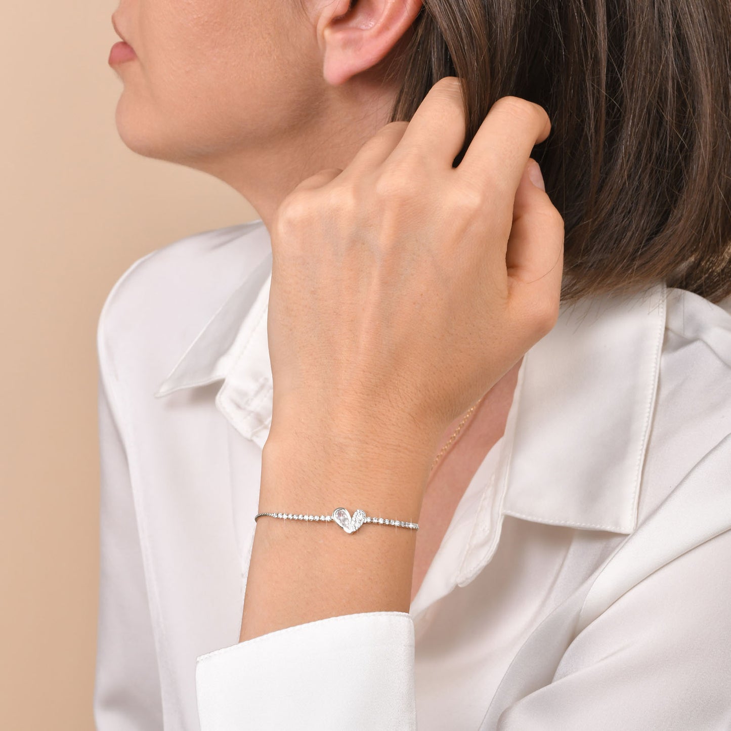 Copper IG Style Simple Style Heart Shape Patchwork Zircon Bracelets