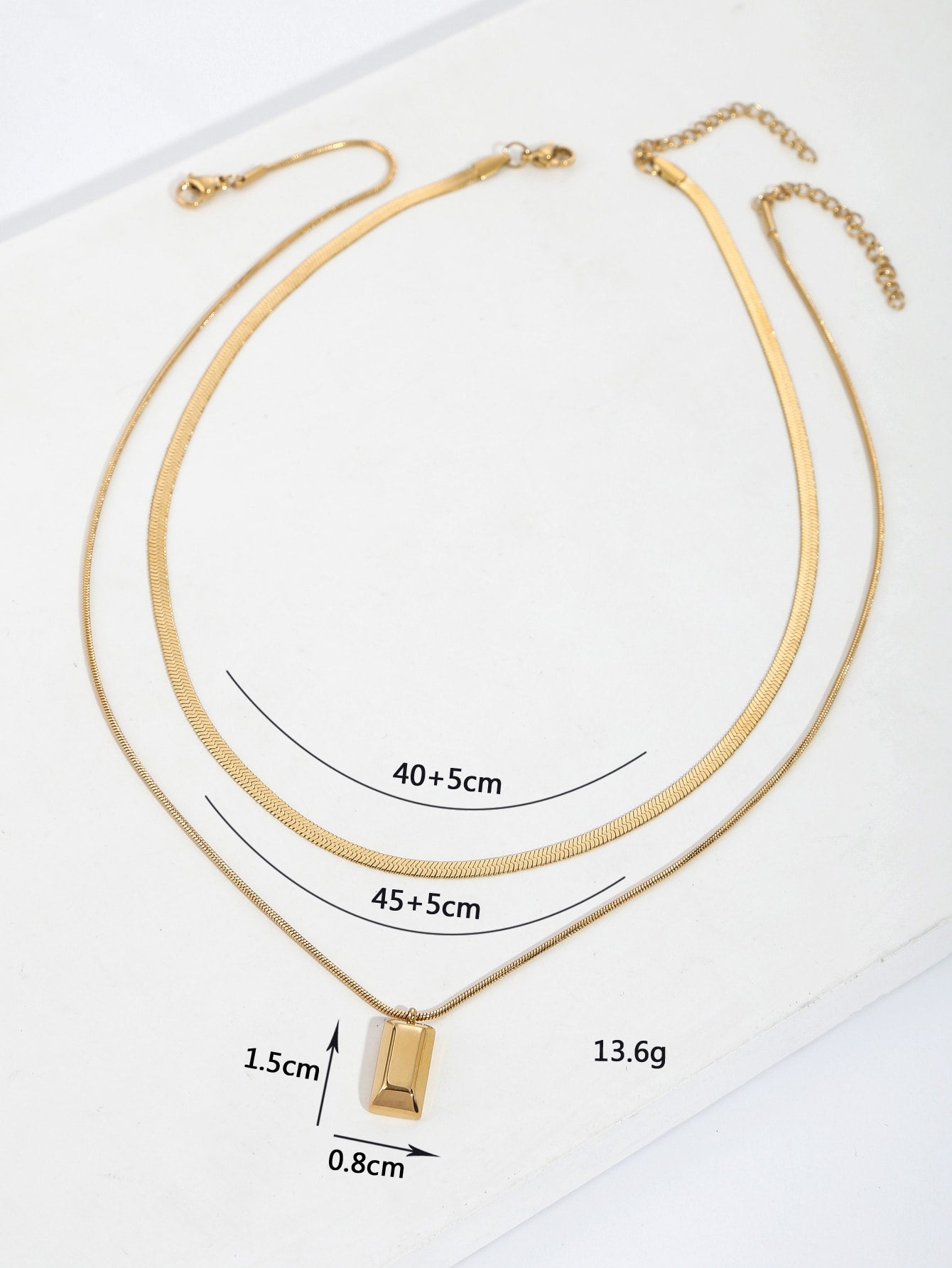 Stainless Steel 18K Gold Plated Simple Style Geometric Pendant Necklace