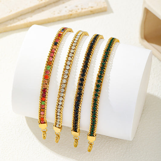 Stainless Steel 18K Gold Plated Casual Modern Style Color Block Bracelets