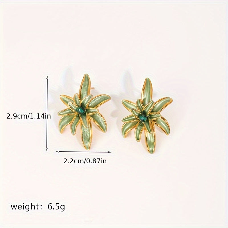 1 Pair Casual Elegant Flower Copper Natural Stone Freshwater Pearl 14K Gold Plated 18K Gold Plated Ear Studs