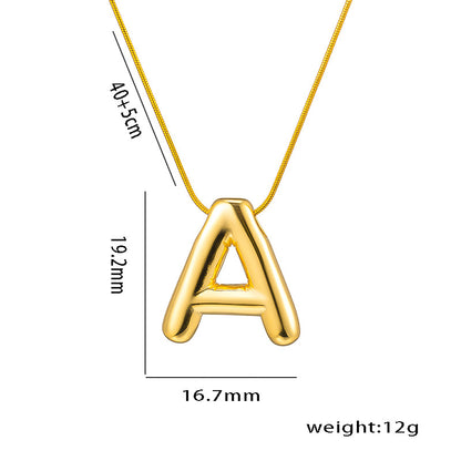 Titanium Steel Simple Style Letter Plating Pendant Necklace