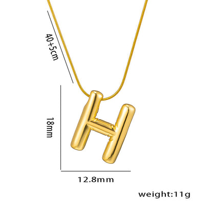 Titanium Steel Vintage Style Letter Plating Pendant Necklace