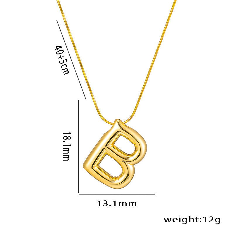 Titanium Steel Vintage Style Letter Plating Pendant Necklace