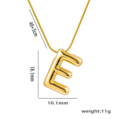 Titanium Steel Vintage Style Letter Plating Pendant Necklace