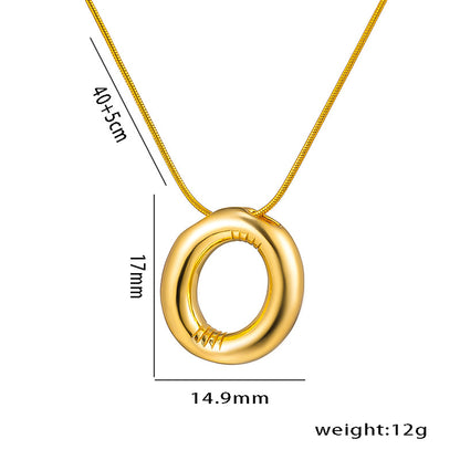 Titanium Steel Vintage Style Letter Plating Pendant Necklace