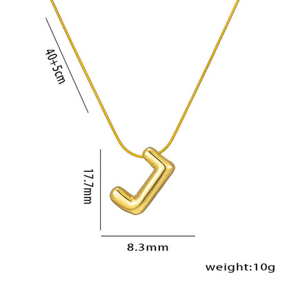 Titanium Steel Vintage Style Letter Plating Pendant Necklace