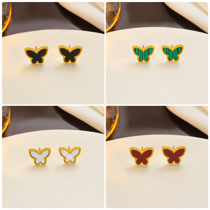 Titanium Steel Simple Style Butterfly Plating Earrings