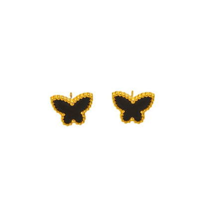 Titanium Steel Simple Style Butterfly Plating Earrings