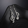 1 Pair Elegant Notes Plating Copper Rhinestones Drop Earrings