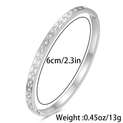 Stainless Steel Elegant Star Heart Shape Flower Plating Inlay Rhinestones Bangle