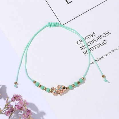 Fashion Fish Artificial Crystal Alloy Rope Knitting Women's Bracelets