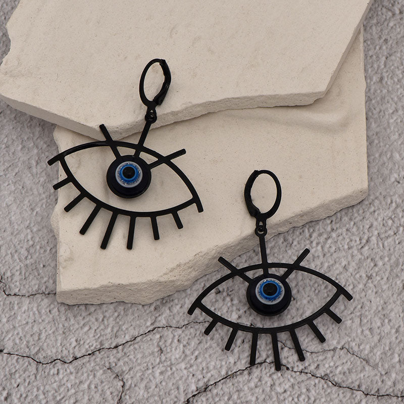 1 Pair Simple Style Devil's Eye Stoving Varnish Hollow Out Alloy Drop Earrings