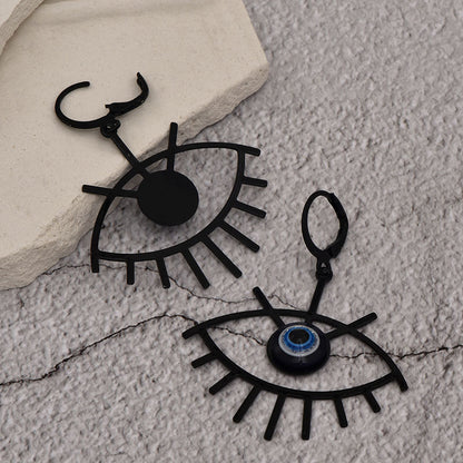 1 Pair Simple Style Devil's Eye Stoving Varnish Hollow Out Alloy Drop Earrings