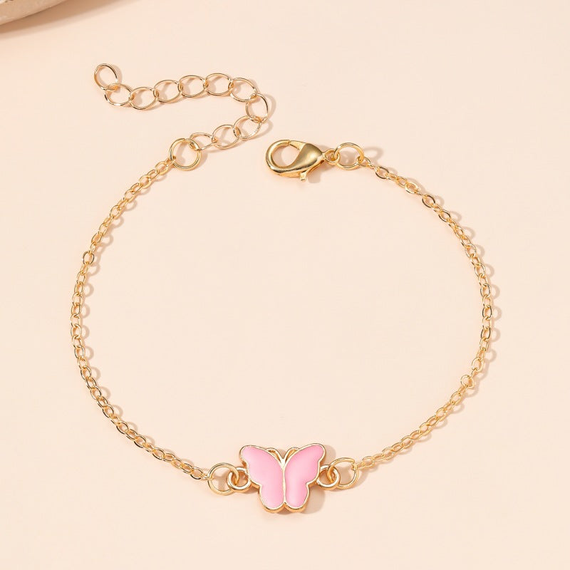 Simple Style Butterfly Alloy Enamel Women's Bracelets