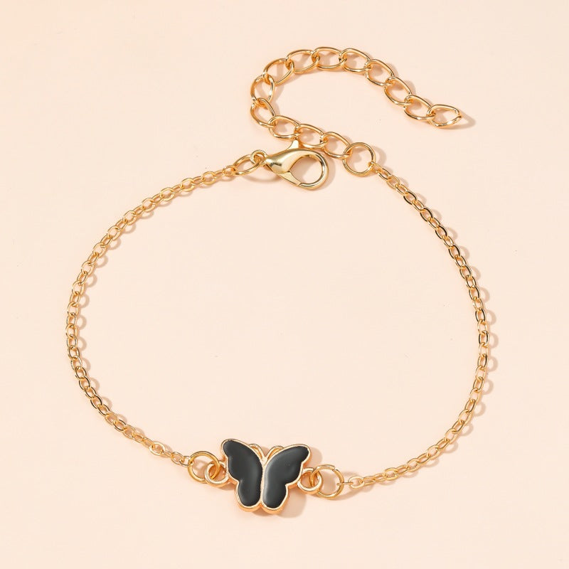 Simple Style Butterfly Alloy Enamel Women's Bracelets