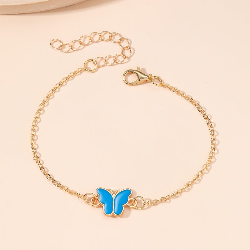 Simple Style Butterfly Alloy Enamel Women's Bracelets