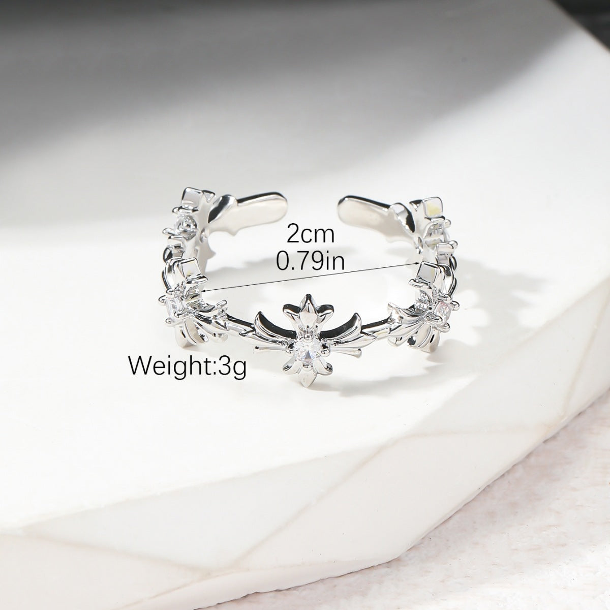 Wholesale Casual Simple Style Cross Copper Open Rings