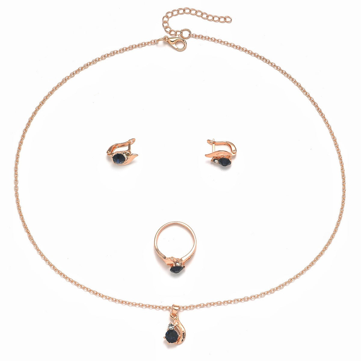 Simple Style Cat Alloy Women's Rings Earrings Necklace