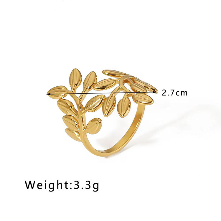 Retro Geometric Titanium Steel Plating 18k Gold Plated Open Rings