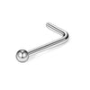 1 Piece Nose Rings & Studs Simple Style Solid Color Pure Titanium Nose Studs