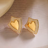 1 Pair Simple Style Geometric Inlay Copper Zircon 18K Gold Plated Ear Studs