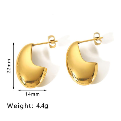 1 Pair Modern Style Simple Style Geometric Stainless Steel 14K Gold Plated Ear Studs