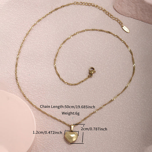 Stainless Steel 14K Gold Plated XUPING Sweet Simple Style Heart Shape Pendant Necklace