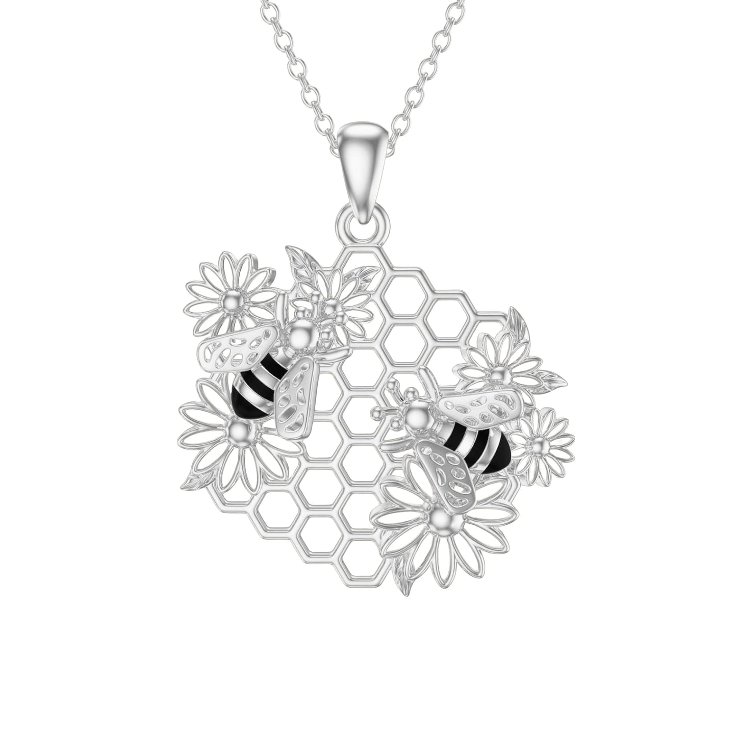 Pastoral Simple Style Sunflower Honeycomb Bee Alloy Hollow Out Gold Plated Silver Plated Women's Pendant Necklace