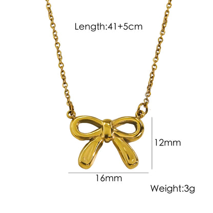 304 Stainless Steel Gold Plated Silver Plated Casual Sweet Plating Bow Knot Earrings Necklace