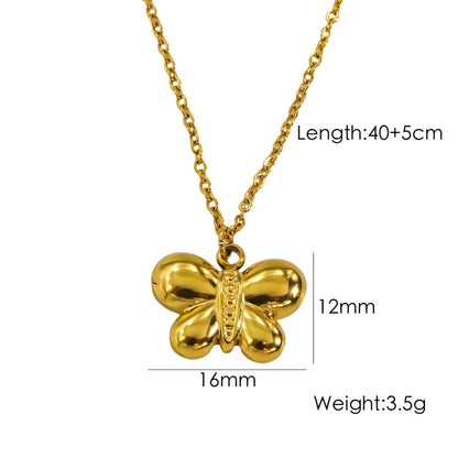 304 Stainless Steel Gold Plated Silver Plated Casual Sweet Plating Bow Knot Earrings Necklace