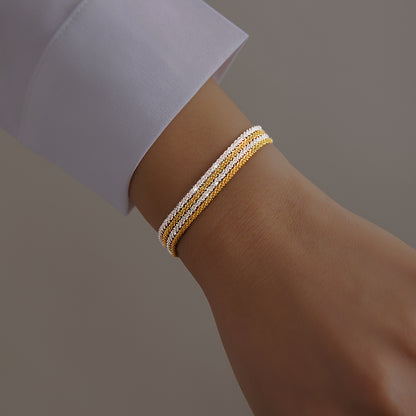 Copper Simple Style Classic Style Commute Geometric Solid Color Layered Buckle Bracelets