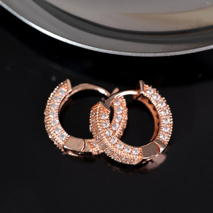 1 Pair Simple Style Geometric Inlay Copper Zircon Earrings