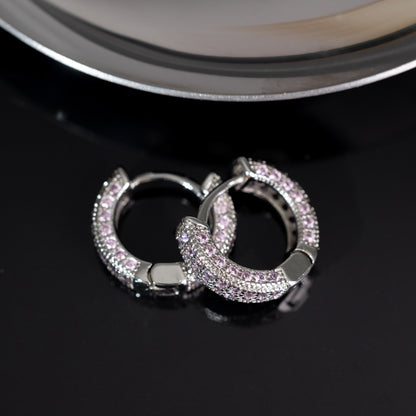 1 Pair Simple Style Geometric Inlay Copper Zircon Earrings