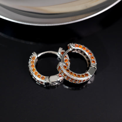 1 Pair Simple Style Geometric Inlay Copper Zircon Earrings