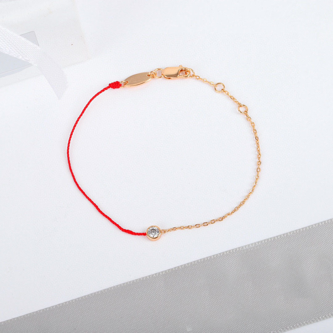Simple Style Round Rope Metal Plating Inlay Rhinestones Women's Bracelets