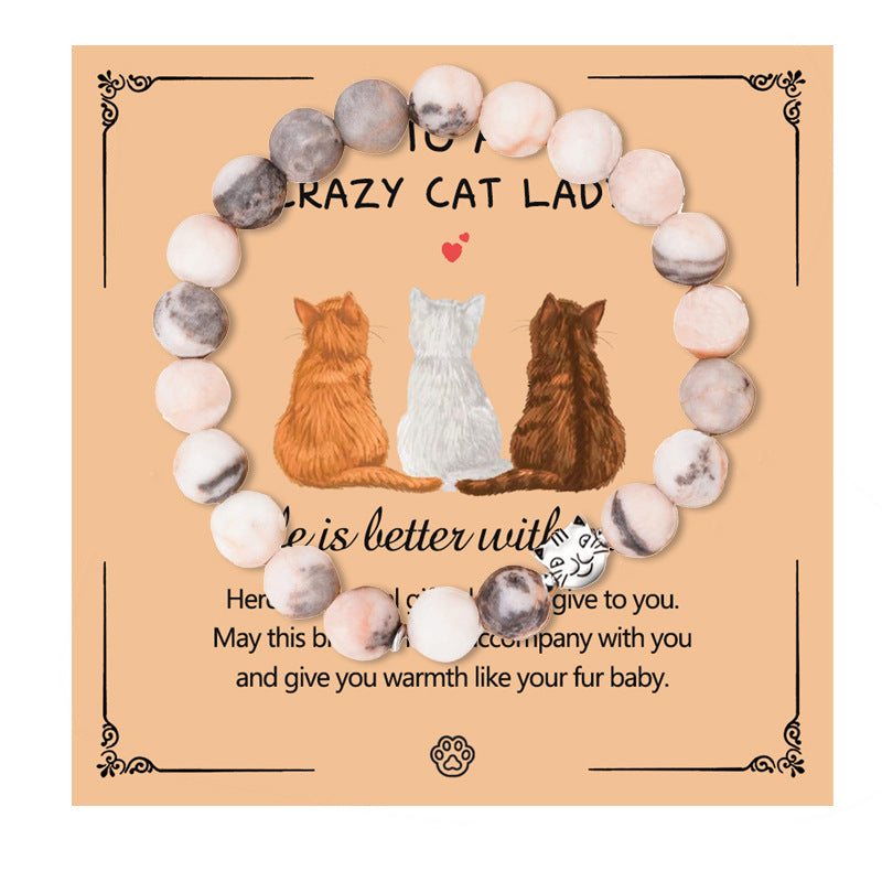 Simple Style Cat Alloy Stone Unisex Bracelets