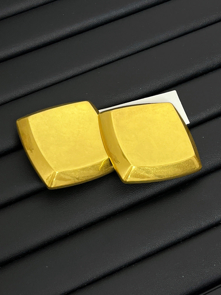 1 Pair Simple Style Geometric Plating Alloy Ear Studs