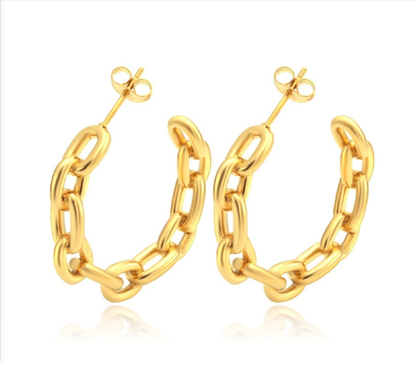 1 Pair IG Style Simple Style Geometric Titanium Steel 18K Gold Plated Ear Studs