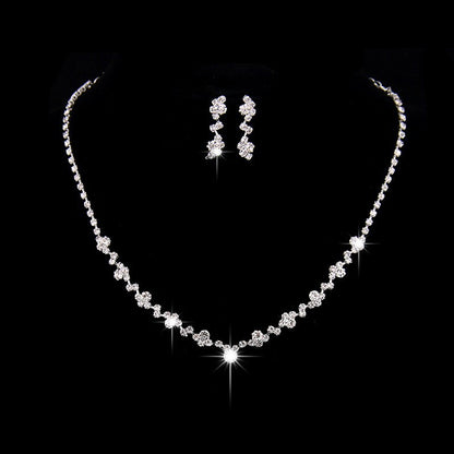 Luxurious Bridal Geometric Rhinestone Tassel Women's Jewelry Set