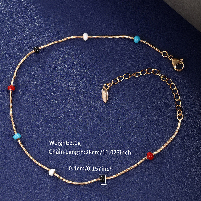 XUPING Simple Style Geometric Alloy Copper Alloy Enamel 18K Gold Plated Women's Anklet