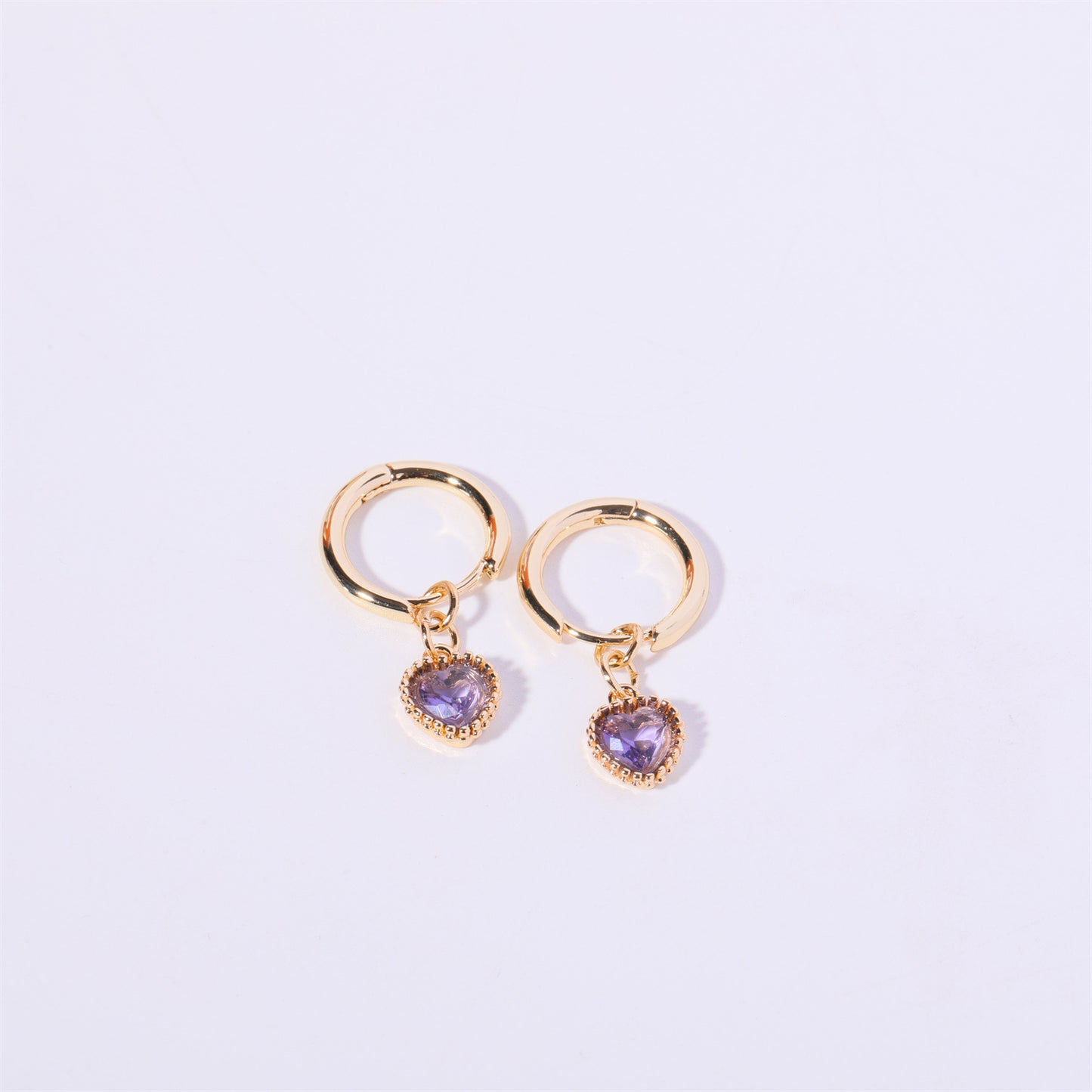 1 Pair Simple Style Heart Shape Plating Inlay Copper Zircon Ear Studs