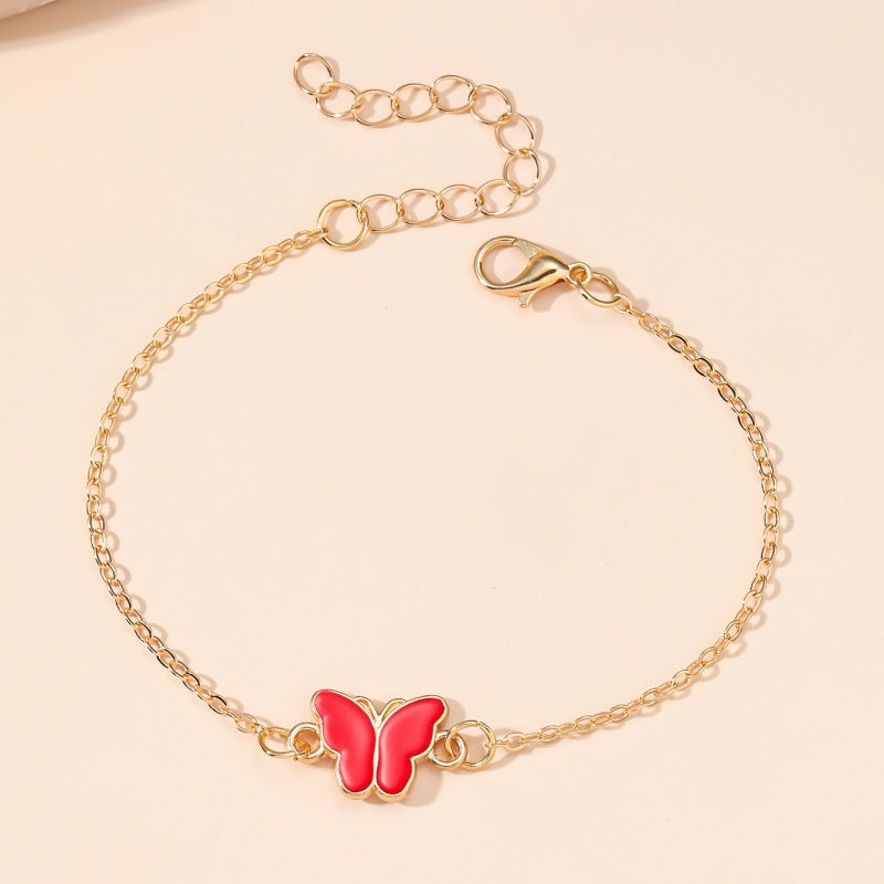 Simple Style Butterfly Alloy Enamel Women's Bracelets