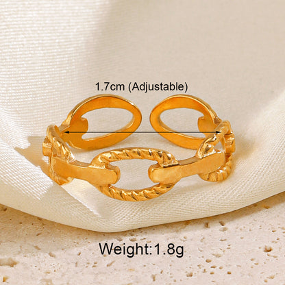 Stainless Steel 18K Gold Plated IG Style Star Heart Shape Solid Color Plating Open Rings