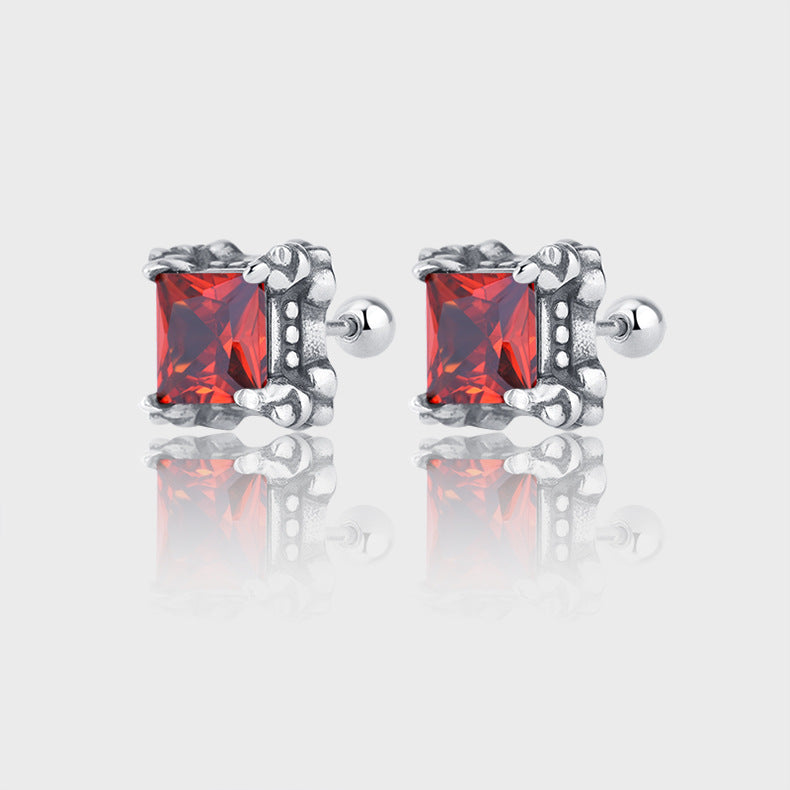 1 Pair Simple Style Geometric Inlay Sterling Silver Zircon Earrings