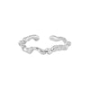 Sterling Silver Simple Style Irregular Plating Open Rings