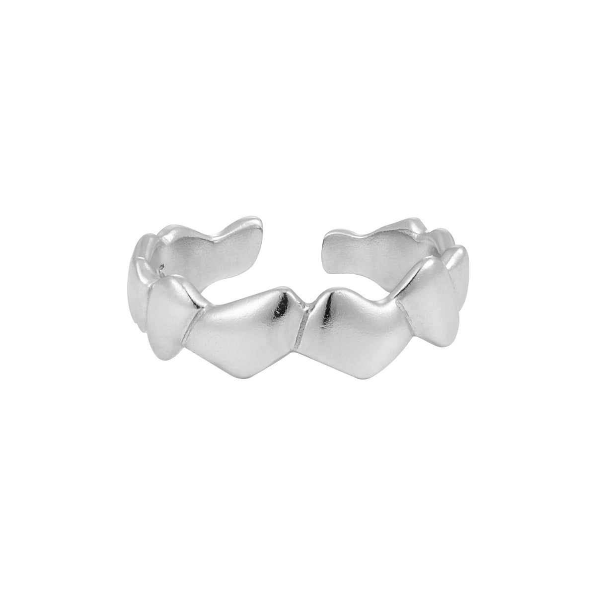 Sterling Silver Simple Style Geometric Plating Open Rings