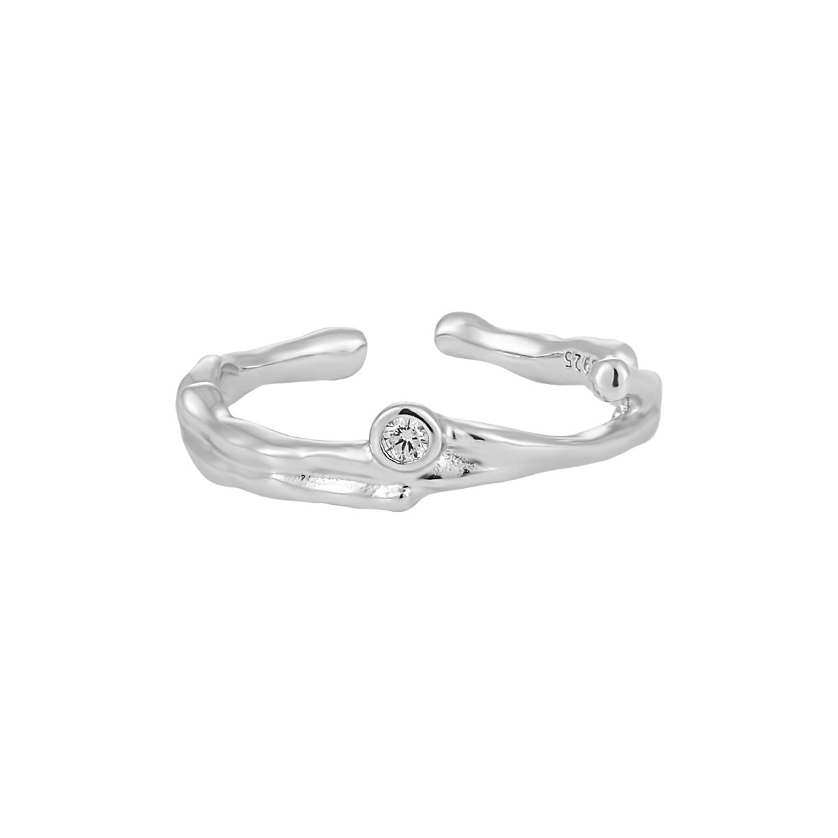 Sterling Silver Simple Style Irregular Plating Open Rings