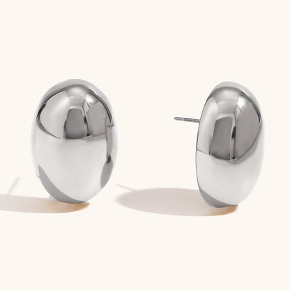 Simple Style Oval Stainless Steel Ear Studs 1 Pair