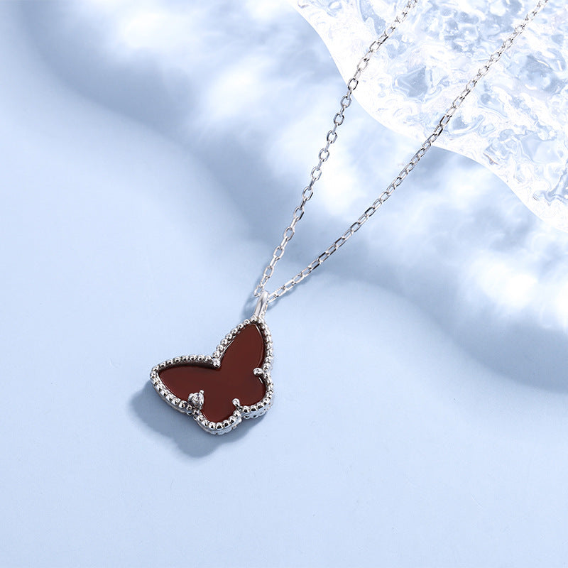 Sterling Silver Sweet Butterfly Plating Pendant Necklace